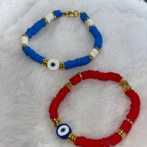 evil eye clay bracelts